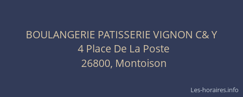 BOULANGERIE PATISSERIE VIGNON C& Y