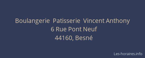 Boulangerie  Patisserie  Vincent Anthony