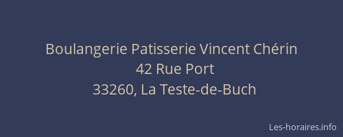 Boulangerie Patisserie Vincent Ch&eacute;rin
