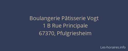 Boulangerie Pâtisserie Vogt