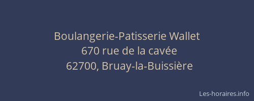 Boulangerie-Patisserie Wallet