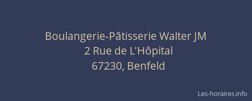 Boulangerie-Pâtisserie Walter JM