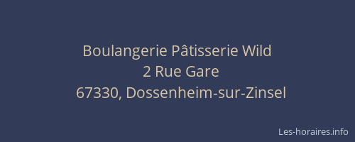 Boulangerie Pâtisserie Wild