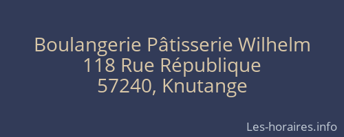 Boulangerie Pâtisserie Wilhelm