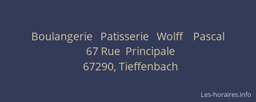 Boulangerie   Patisserie   Wolff    Pascal