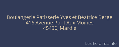 Boulangerie Patisserie Yves et Béatrice Berge