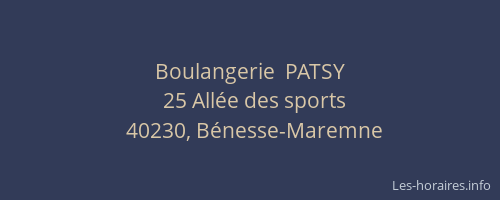 Boulangerie  PATSY
