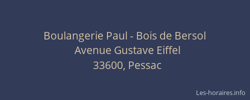 Boulangerie Paul - Bois de Bersol