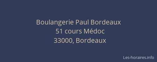 Boulangerie Paul Bordeaux