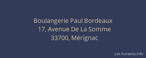 Boulangerie Paul Bordeaux