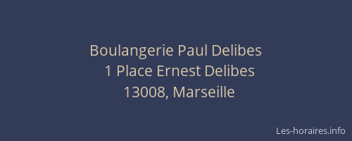Boulangerie Paul Delibes