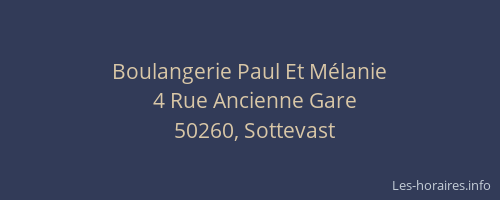 Boulangerie Paul Et M&eacute;lanie
