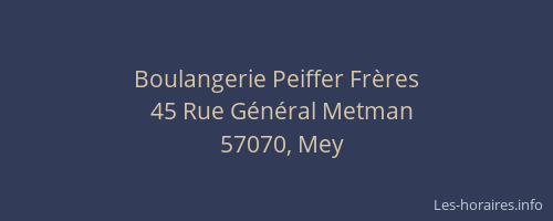 Boulangerie Peiffer Fr&egrave;res