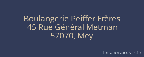 Boulangerie Peiffer Frères