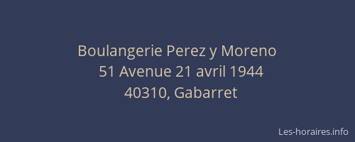Boulangerie Perez y Moreno
