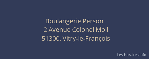 Boulangerie Person
