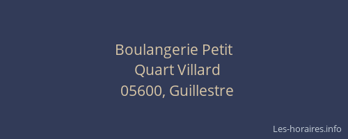 Boulangerie Petit