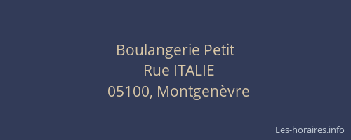 Boulangerie Petit