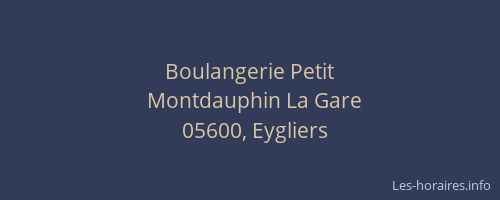 Boulangerie Petit