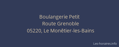 Boulangerie Petit