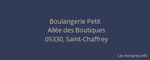 Boulangerie Petit