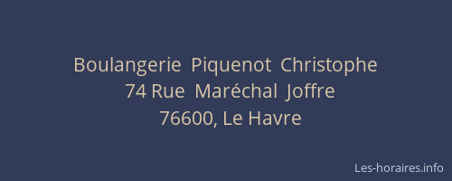 Boulangerie  Piquenot  Christophe