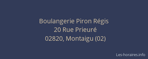 Boulangerie Piron Régis
