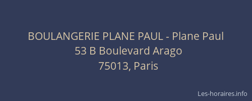 BOULANGERIE PLANE PAUL - Plane Paul