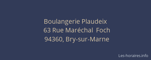 Boulangerie Plaudeix