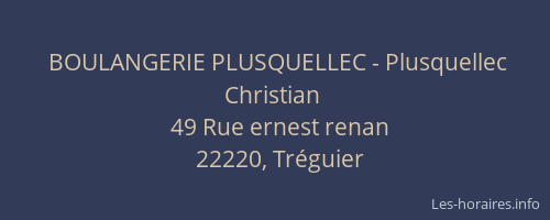 BOULANGERIE PLUSQUELLEC - Plusquellec Christian