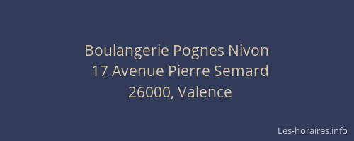 Boulangerie Pognes Nivon