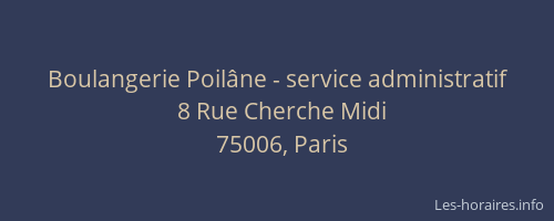 Boulangerie Poilâne - service administratif