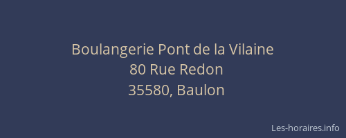 Boulangerie Pont de la Vilaine
