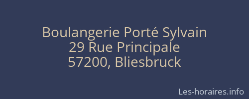 Boulangerie Porté Sylvain
