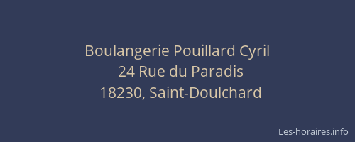 Boulangerie Pouillard Cyril