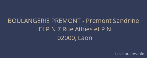 BOULANGERIE PREMONT - Premont Sandrine