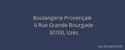 Boulangerie Proven&ccedil;ale