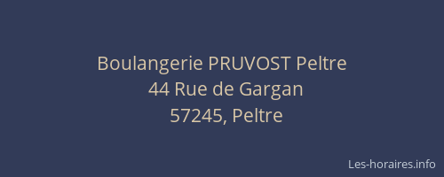 Boulangerie PRUVOST Peltre