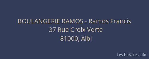 BOULANGERIE RAMOS - Ramos Francis
