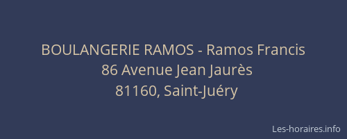 BOULANGERIE RAMOS - Ramos Francis