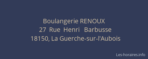 Boulangerie RENOUX