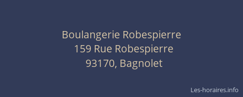 Boulangerie Robespierre