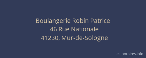 Boulangerie Robin Patrice