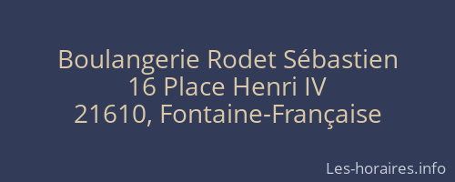 Boulangerie Rodet Sébastien