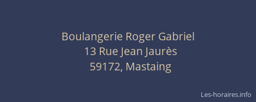 Boulangerie Roger Gabriel