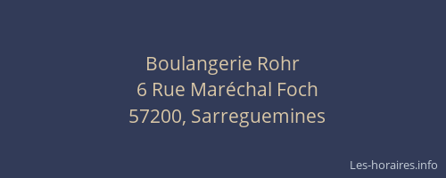 Boulangerie Rohr