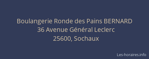 Boulangerie Ronde des Pains BERNARD