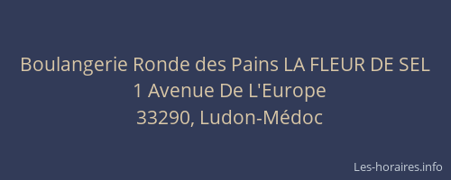 Boulangerie Ronde des Pains LA FLEUR DE SEL