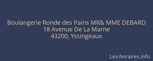 Boulangerie Ronde des Pains MR& MME DEBARD