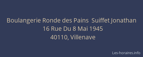 Boulangerie Ronde des Pains  Suiffet Jonathan